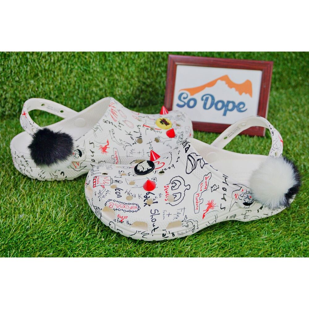 Crocs Cruella 2 Classic Clog Stay Weird Black White - Women's Size 10 Men's 8